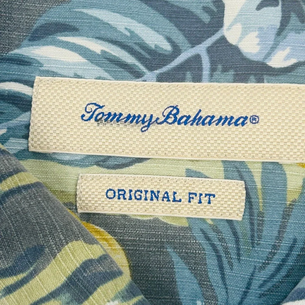 Tommy Bahama Silk Camp Shirt Mens 3XL Big Tall Tropical Floral Palm Island Aloha